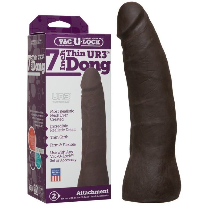 Gode Black Vac-U-Lock Thin Dong En Ur3